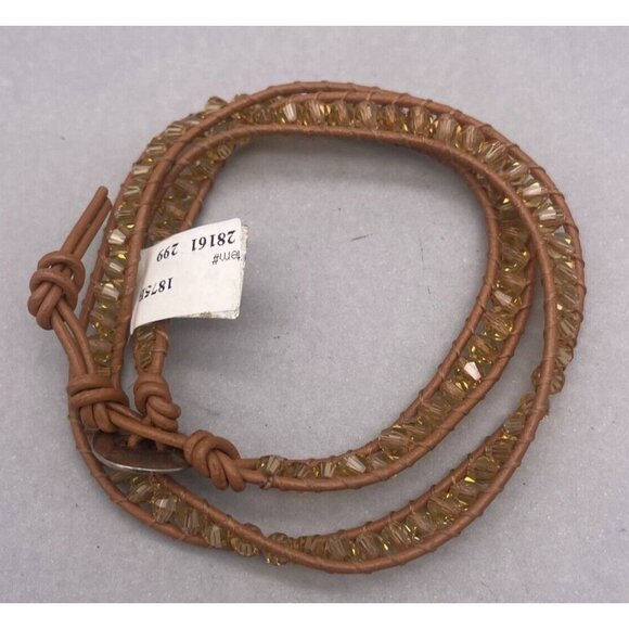 Luna Norte Double Wrap Beaded Bracelet Brown - Picture 2 of 4